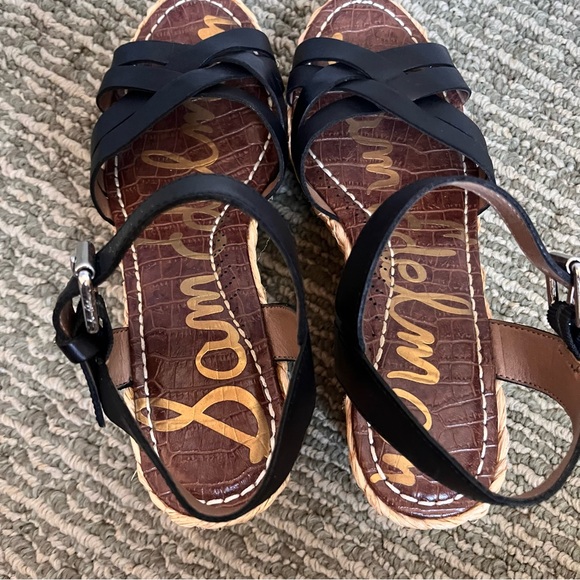 Sam Edelman Womens Black Espadrilles Wedges Sz 8 - Picture 6 of 11